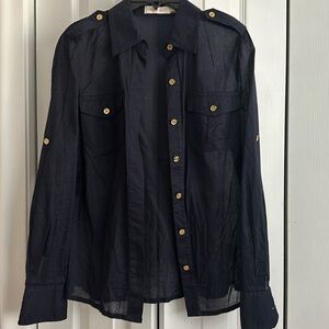 Tory Burch Sheer Cotton Button Down